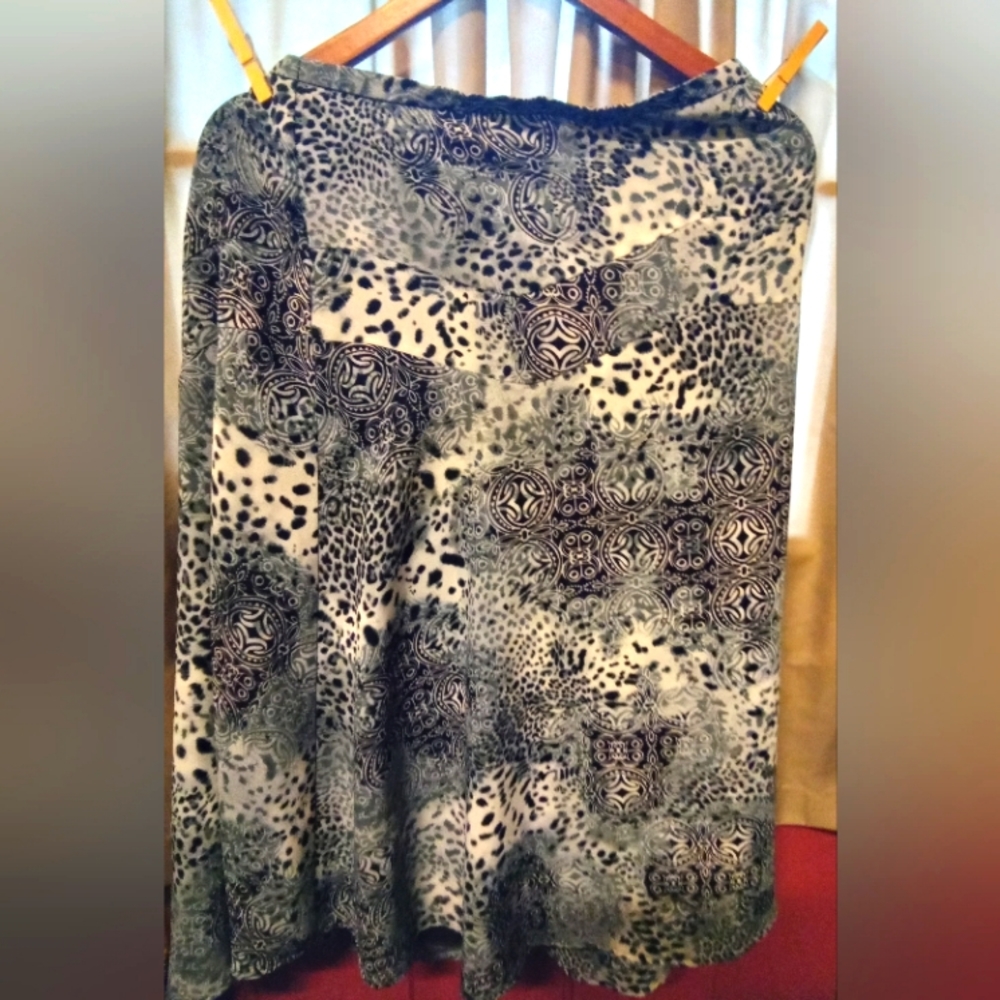 R.Q.T Mixed Boho Pattern A-Line Maxi Skirt - image 1